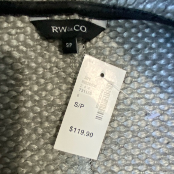 RW& Co. Dk.Brown Faux Leather Wool Blend Textured Career Office Vest- Sz-S - Picture 13 of 15